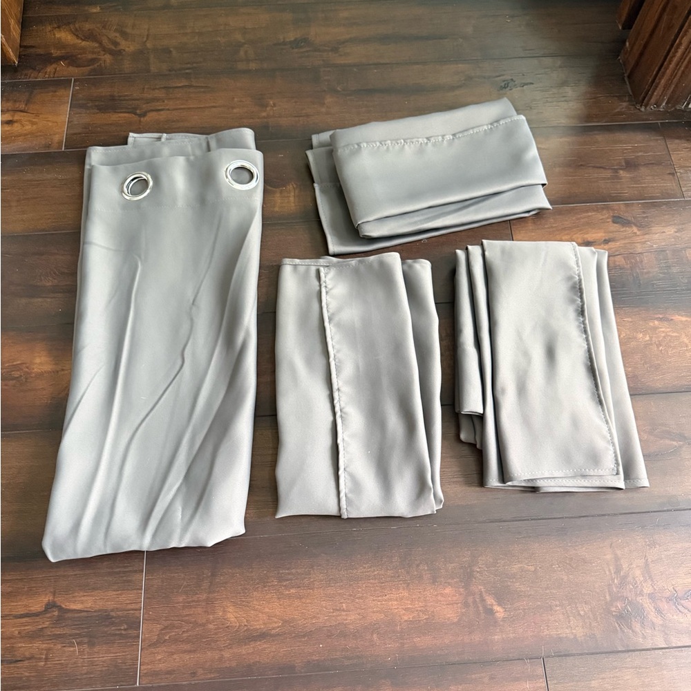 2 sets Gray blackout Grommet Curtain Panels